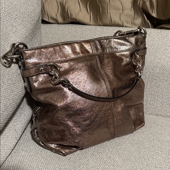Coach Brooke Metallic Leather Shoulder Bag - Picture 3 of 16